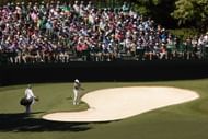 Tiger Woods at the fourth hole's bunker